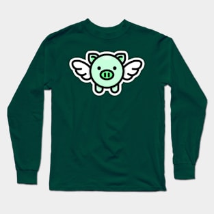 When Pigs Fly: Green Long Sleeve T-Shirt